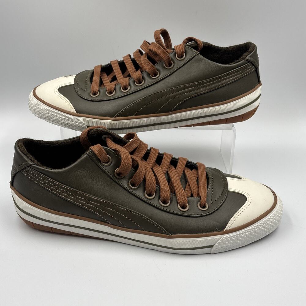 PUMA Capri Lace Up Mens Green Low Top Sneakers Casual Shoes Size 7.5